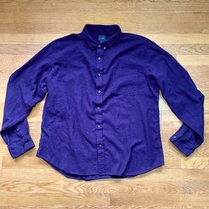 14th and Union Solid Aubergine Purple Flannel SIZE 2XL Front pocket Button-up
